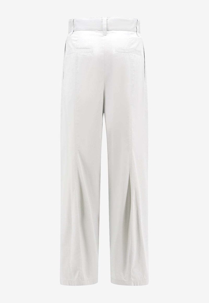 Straight-Leg Silk-Blend Pants