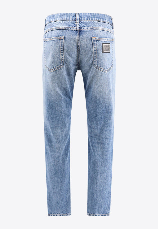 Logo Plaque Straight-Leg Jeans