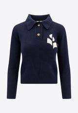 Nola Logo Intarsia Knit Polo Sweater