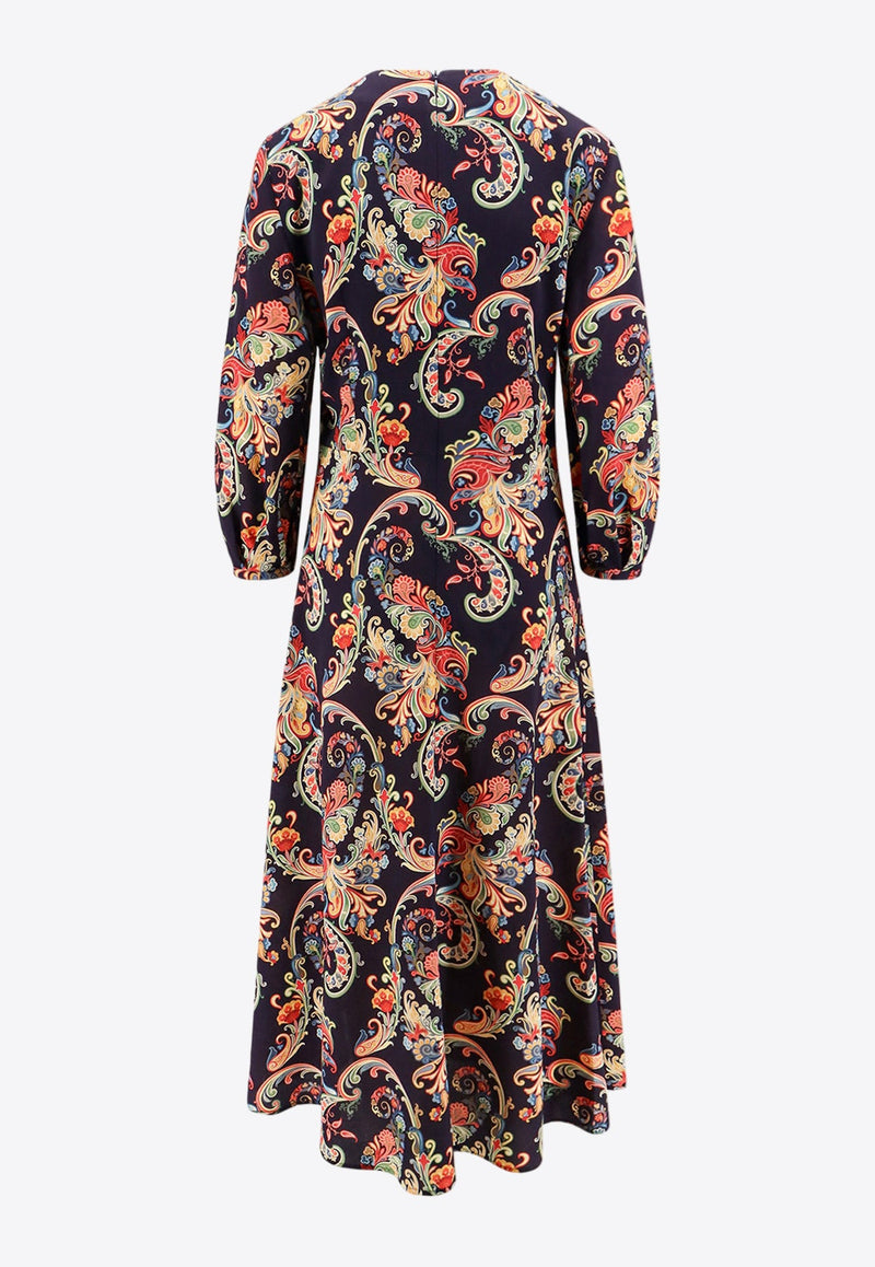 Paisley Print Midi Dress