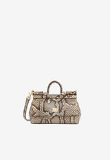 Small Sicily Python Skin Top Handle Bag