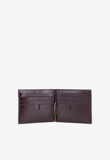 Money Clip Croc-Embossed Leather Cardholder