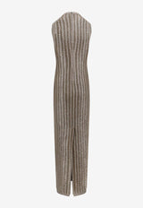 Slinky Wool-Blend Ribbed Maxi Dress