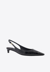 30 Croc-Embossed Leather Slingback Pumps