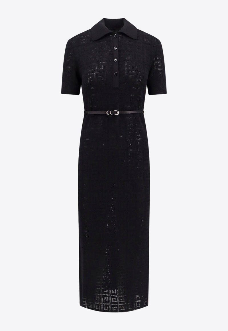 Voyou 4G Jacquard Midi Polo Dress