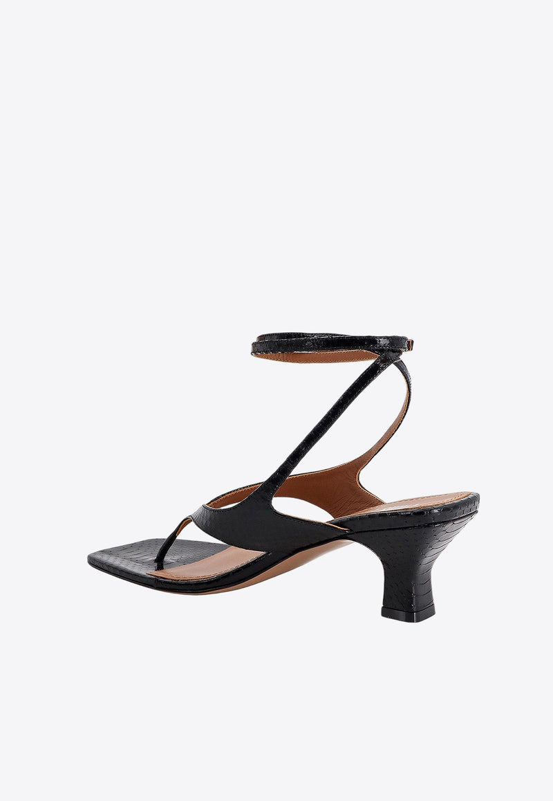 Portofino 55 Python Print Leather Sandals