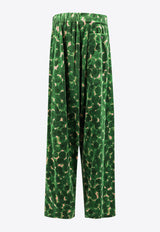 All-Over Pattern Wide Leg Pants