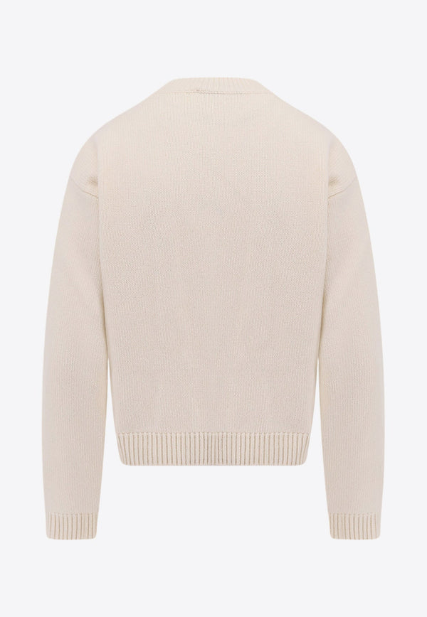 Embroidered Logo Wool Sweater