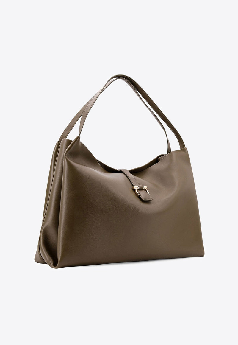 Large Gancini Tote Bag in Calf Leather