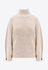 High-Neck Knitted Wool Sweater