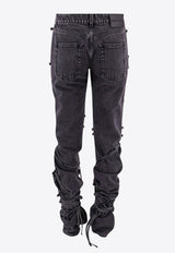 Straight-Leg Knotted Jeans