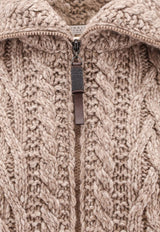 Cable Knit Zipped Cardigan