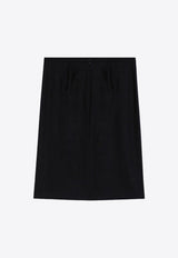 Wool-Blend Split Skirt