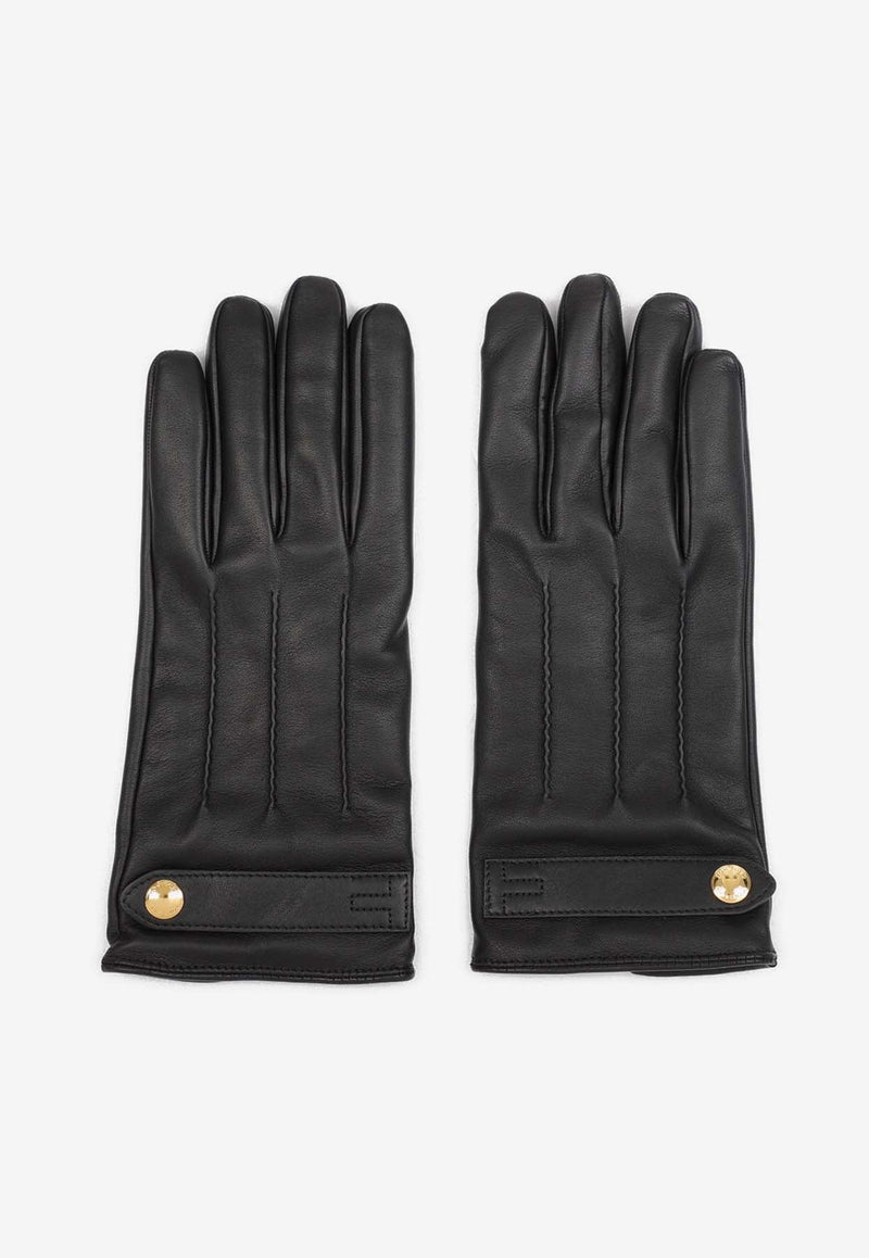 Logo Leather Gloves