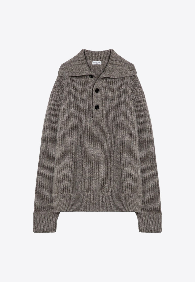 Buttoned Wool Sweater