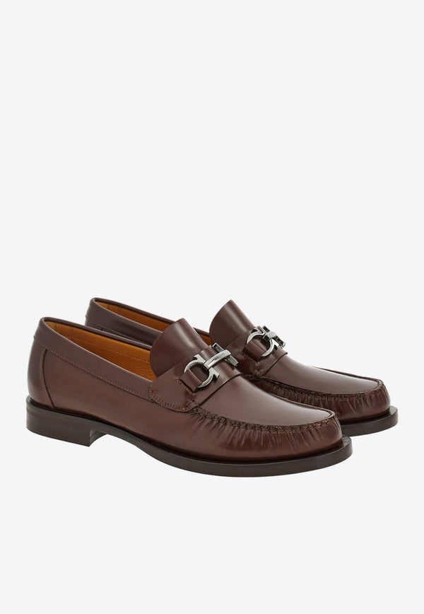 Gancini Horsebit-Plaque Loafers in Leather