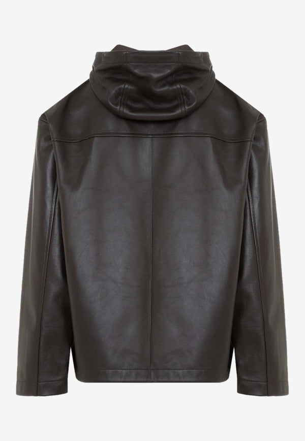 Hooded Nappa Leather Jacket