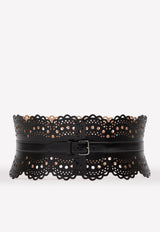 Lux Mini Vienne Cutout Vague Calf Leather Belt