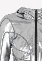 Zip-Up Boned Metallic Jacket