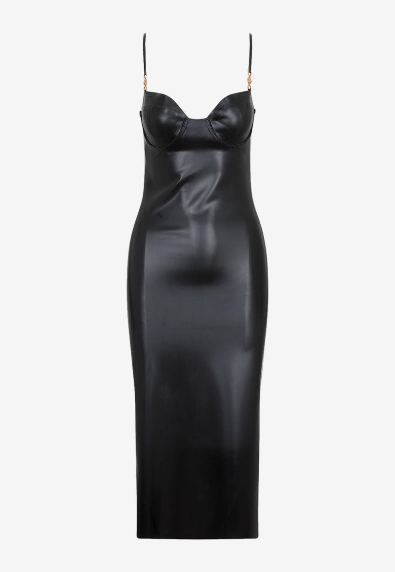 Latex Sleeveless Midi Dress