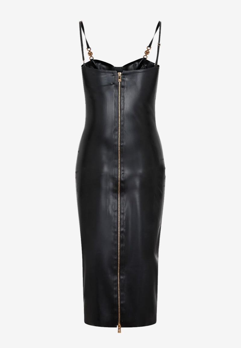 Latex Sleeveless Midi Dress