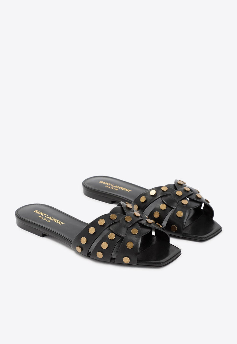 Tribute Studded Leather Flat Sandals