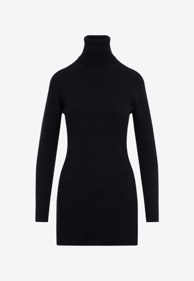 Turtleneck Wool Mini Dress