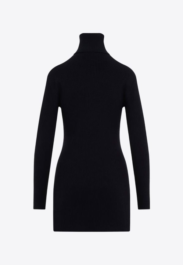 Turtleneck Wool Mini Dress