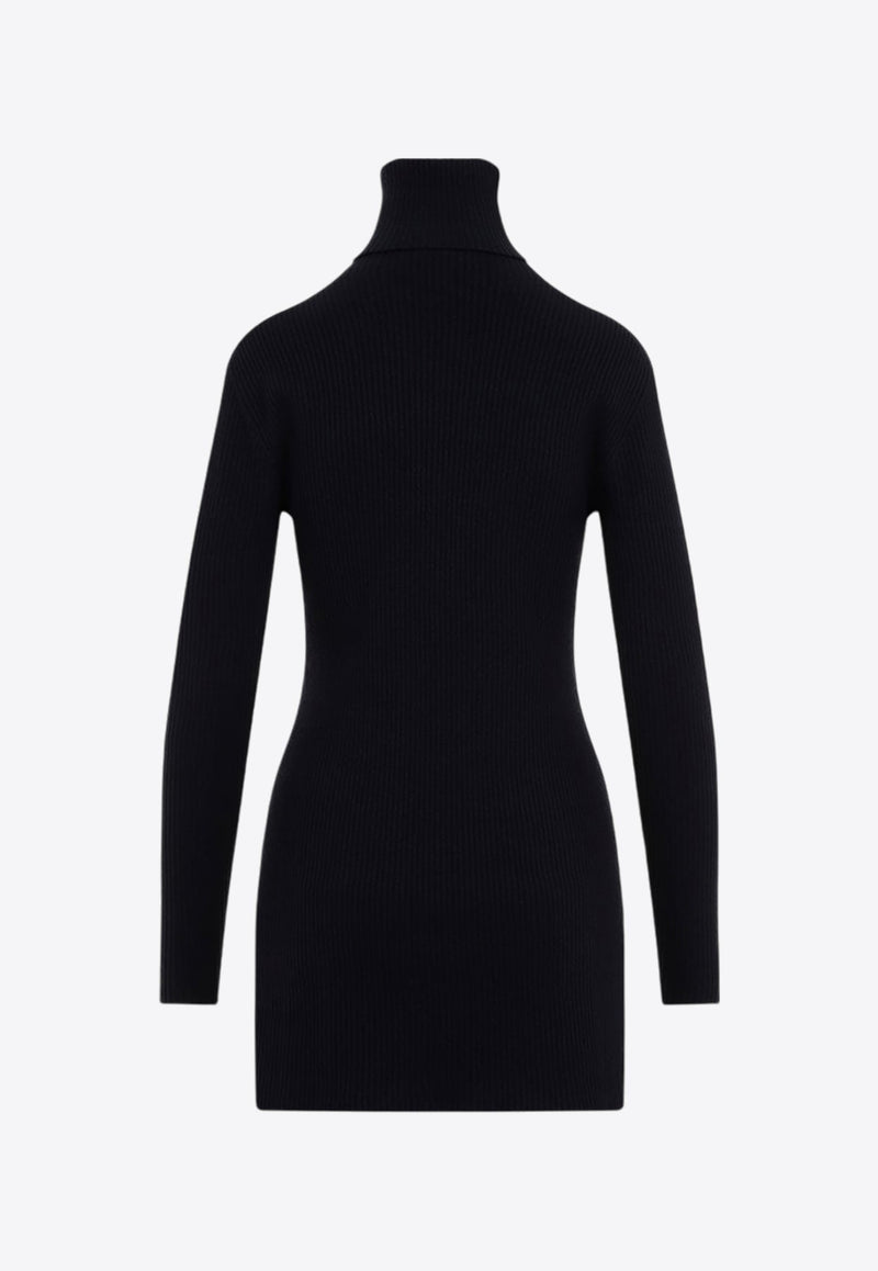 Turtleneck Wool Mini Dress