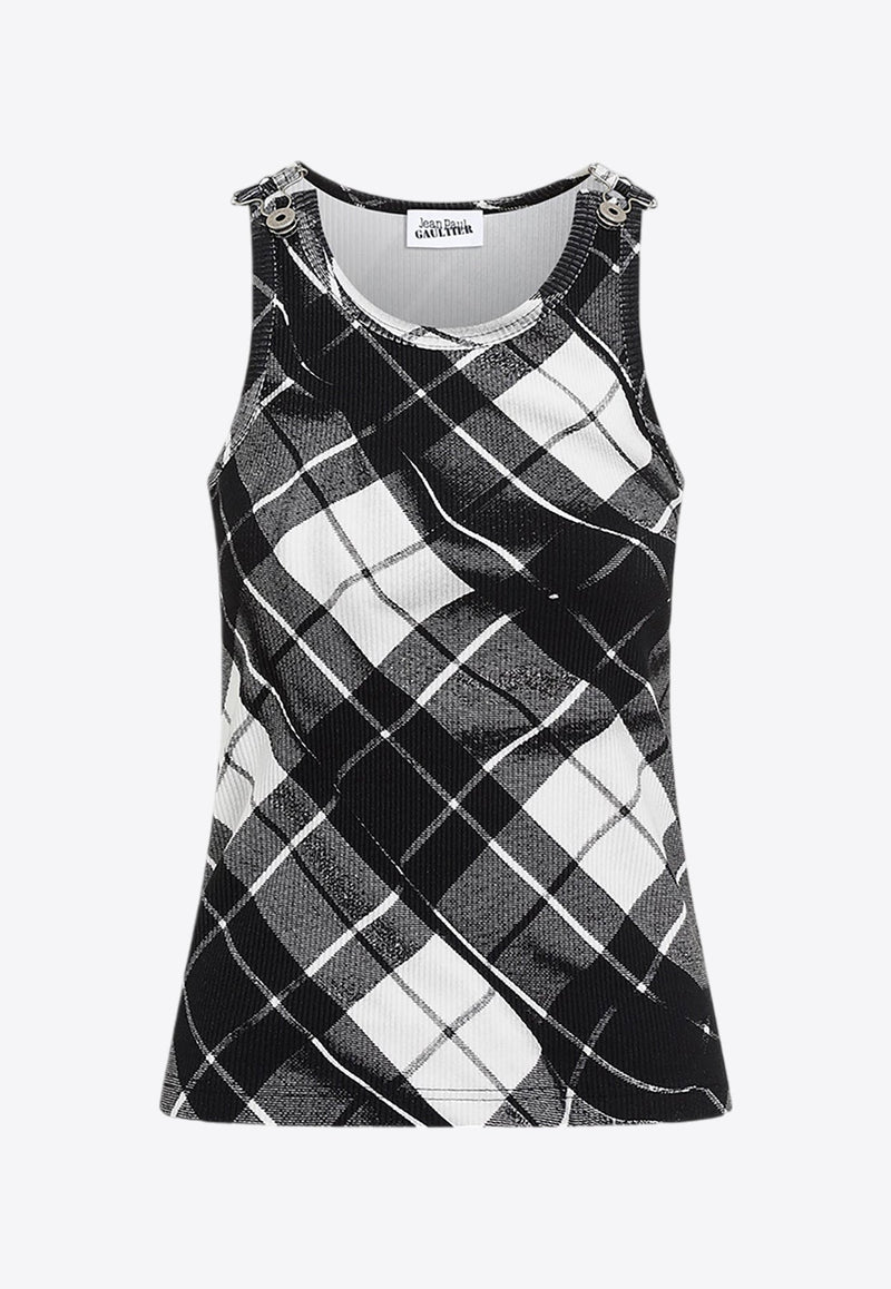 Tartan Print Sleeveless Top