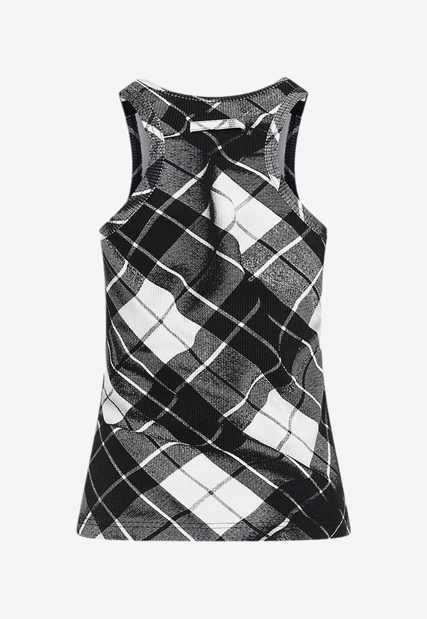 Tartan Print Sleeveless Top