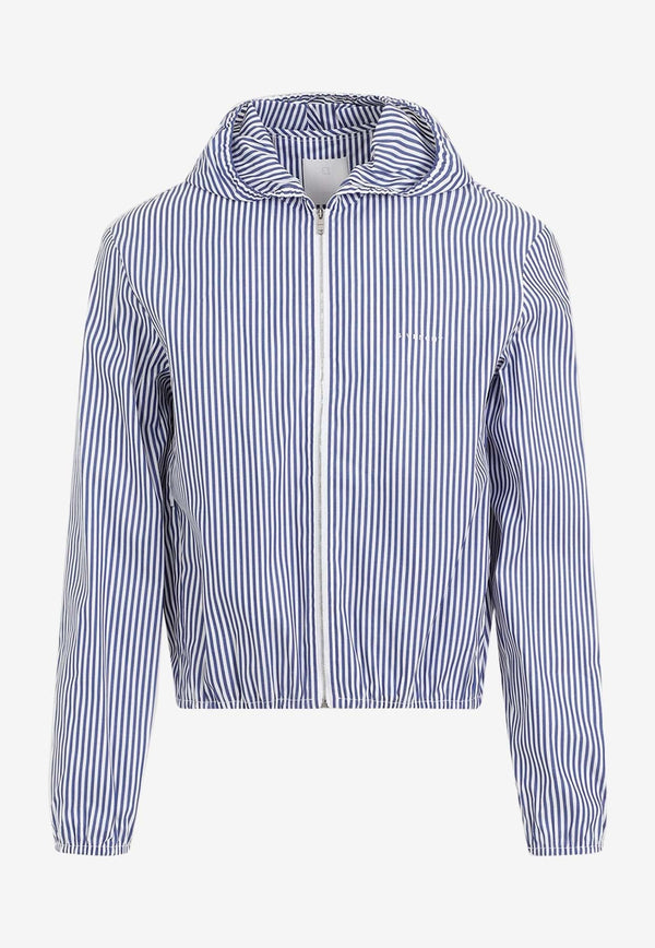 Striped Logo Monogram Zip-Up Jacket