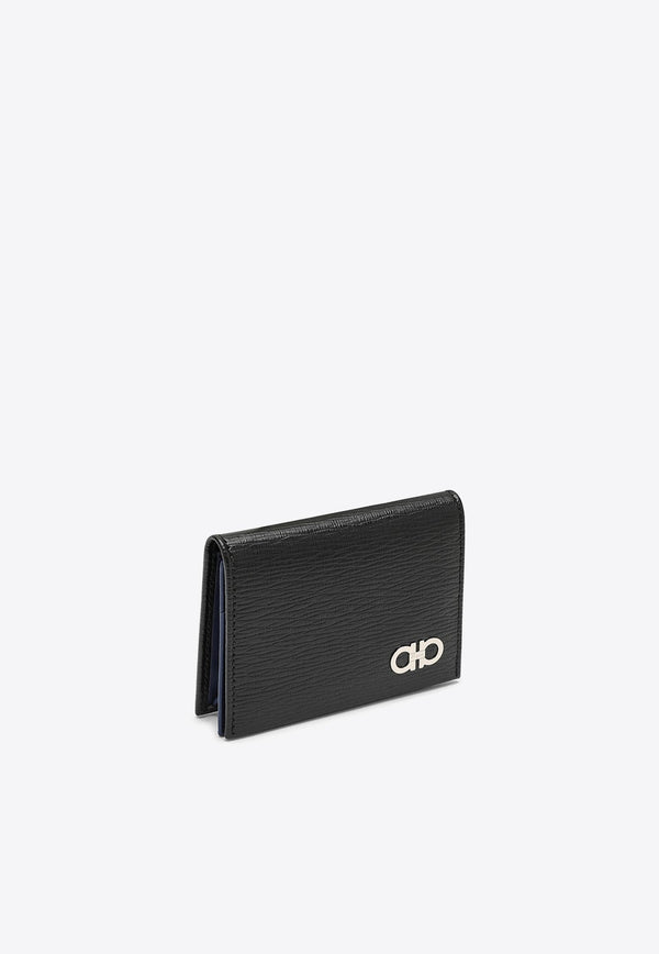 Gancini Two-Tone Cardholder in Hammered Leather