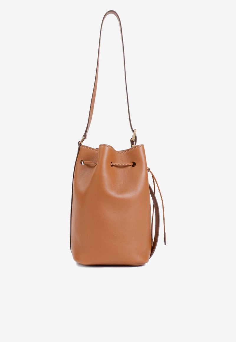 Logo Leather Bucket Bag