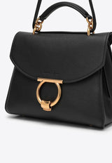 Gancini Leather Top Handle Bag