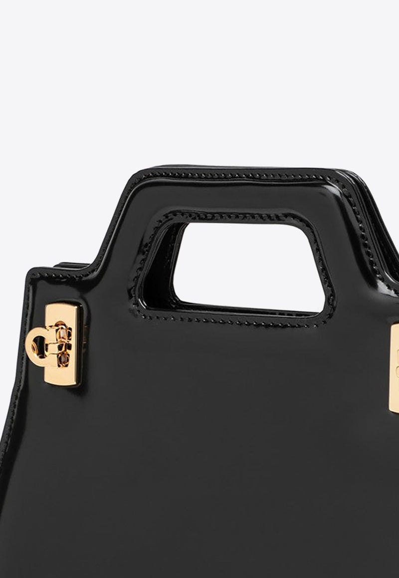 Wanda Patent Leather Top Handle Bag