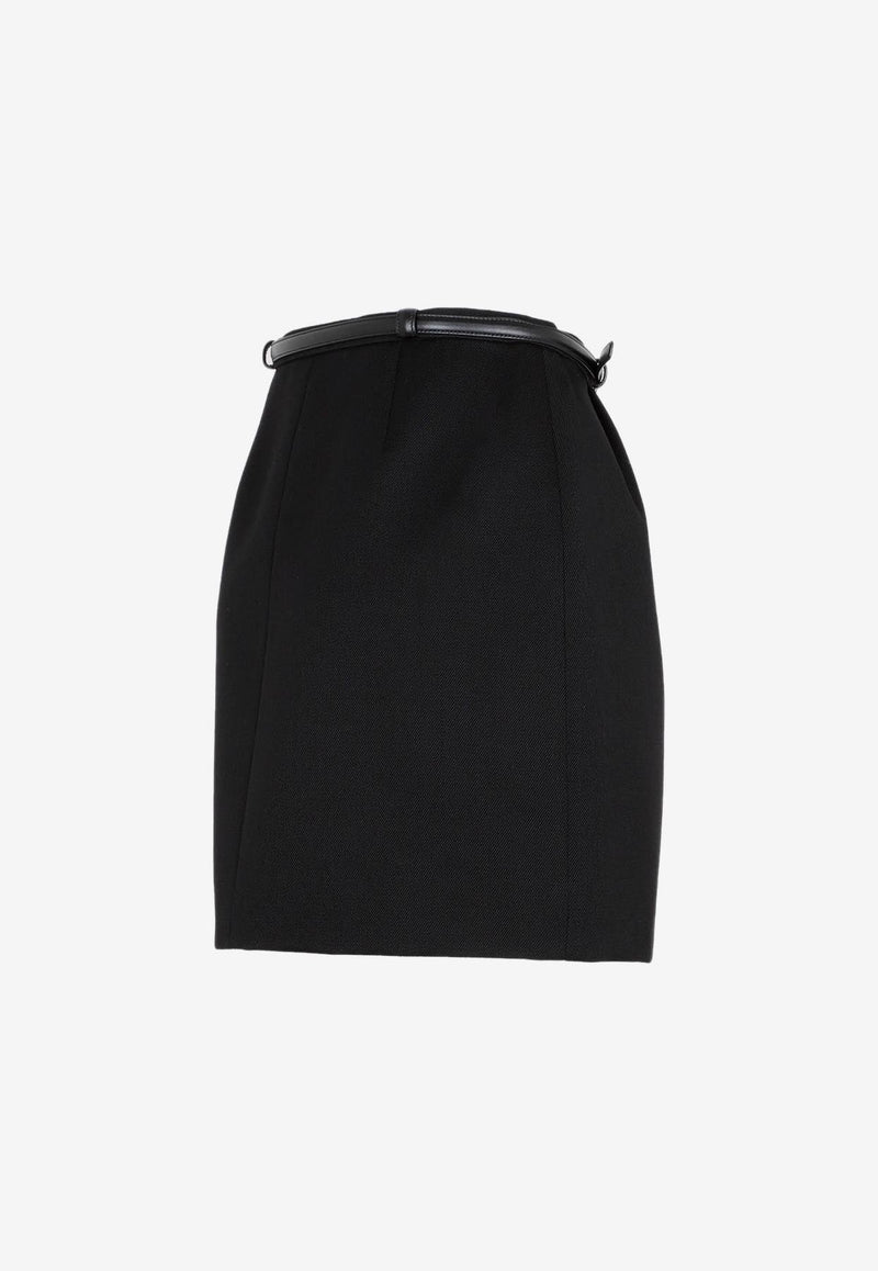 Twill Belted Mini Skirt