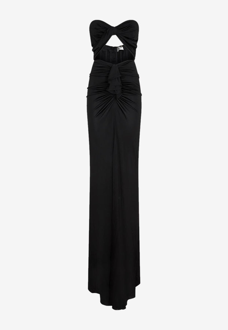 Strapless Cut-Out Maxi Dress