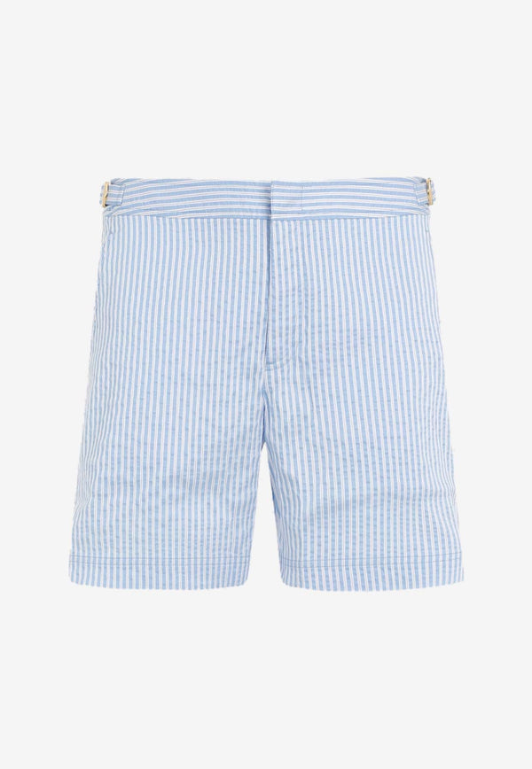 Striped Seersucker Bermuda Shorts