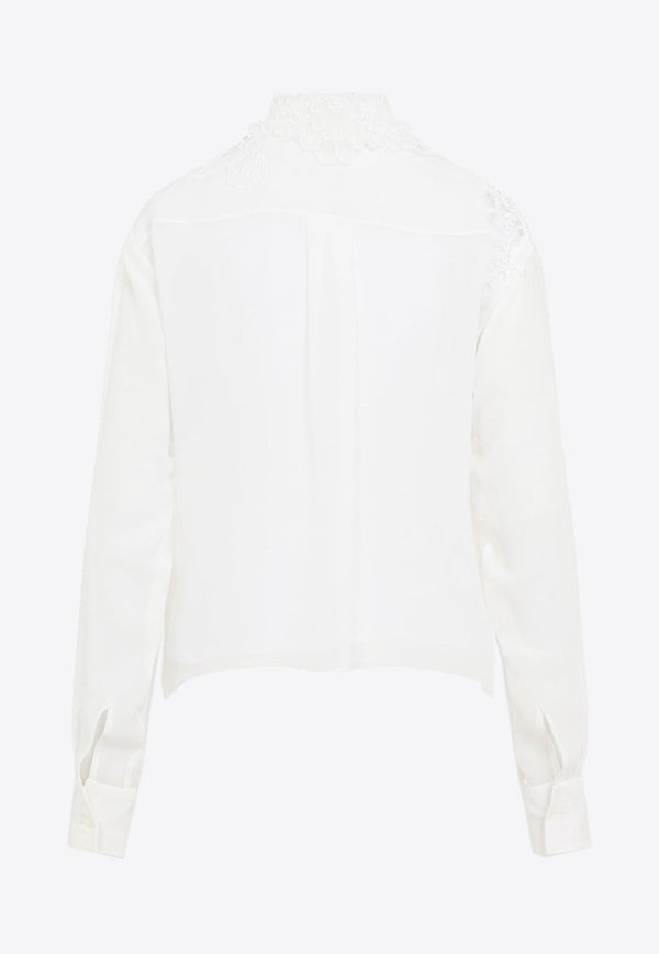 Lace Trim Long-Sleeved Shirt