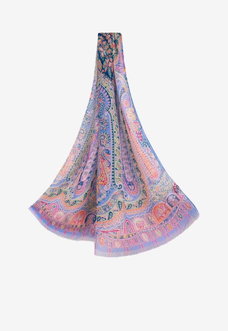 Paisley Print Scarf in Silk Georgette