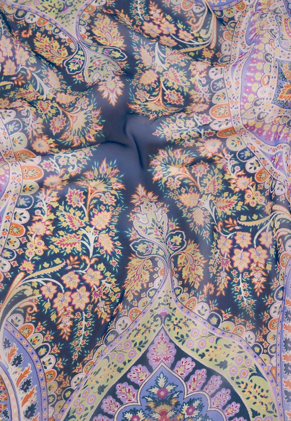 Paisley Print Scarf in Silk Georgette