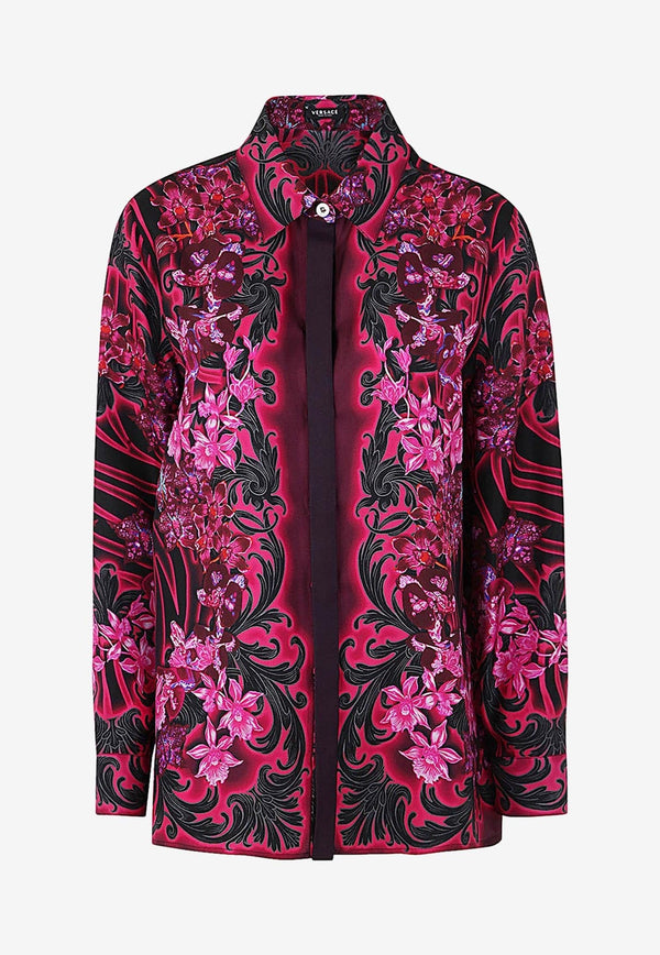 Floral Print Silk Shirt