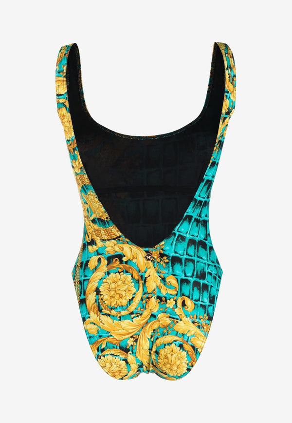 Baroccodile Print One-Piece Swimsuit