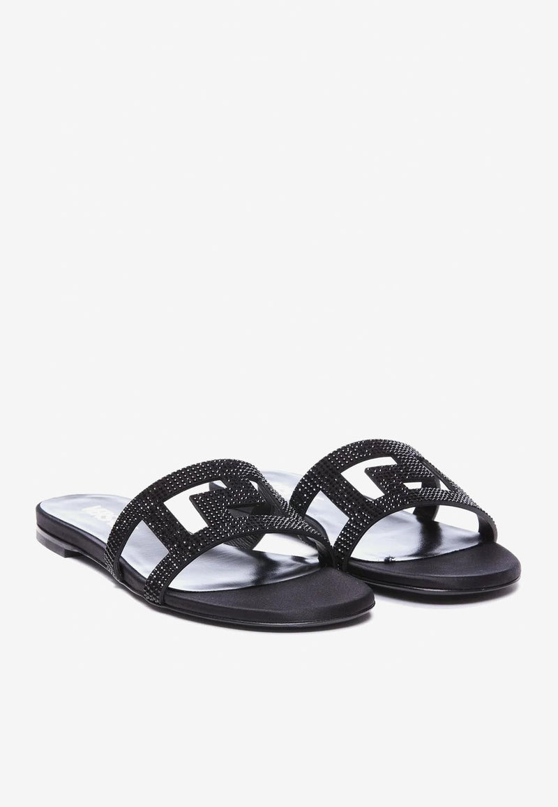 Greca Maze Crystal Flat Sandals