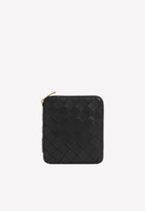 Intrecciato Leather Zip-Around Wallet