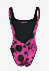 Floral Print Reversible One-Piece Swimsuit