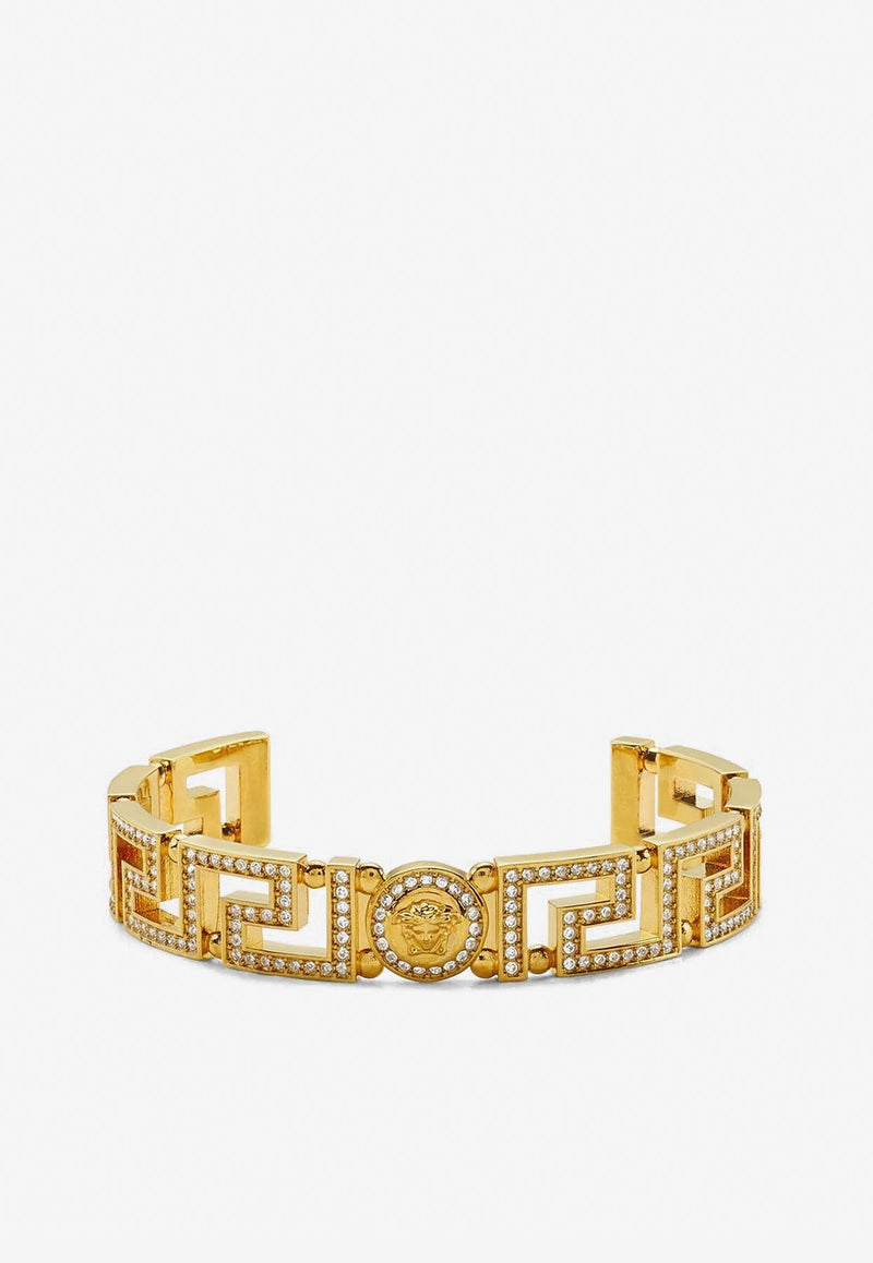 Greca Crystal-Embellished Cuff Bracelet
