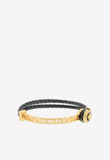 Woven calf leather Medusa Bracelet