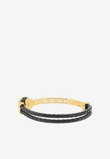 Woven calf leather Medusa Bracelet